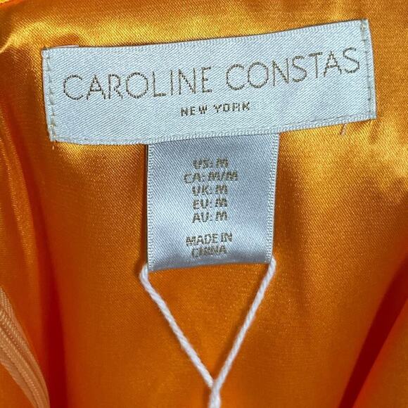 Caroline Constas Orange Sequin Halter‎ Midi Dress M Fairy Ethereal Statement - Picture 11 of 12